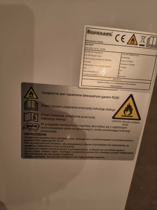 Klimatyzator lokalny Ravanson  PM-9500