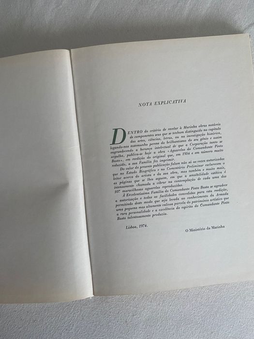 Livro Aguarelas do comandante Pinto Bastos