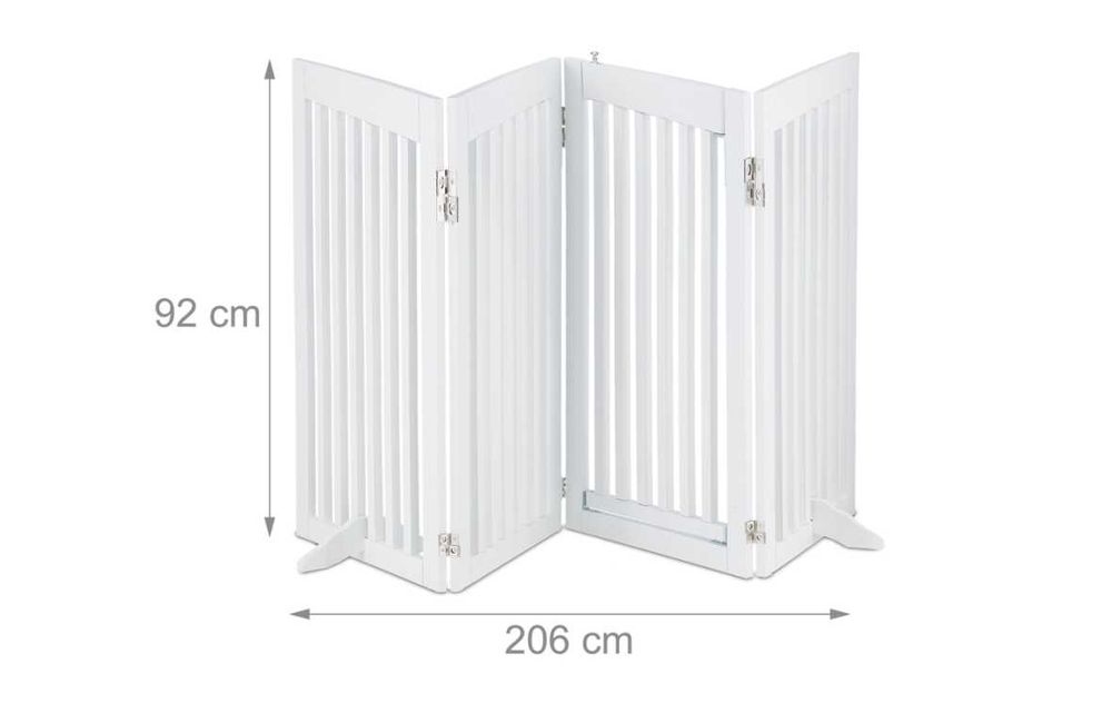 Barierka biała z drzwiami 92 cm