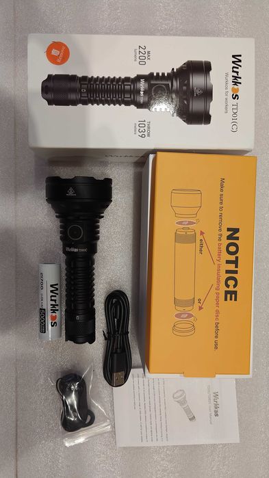 Latarka szperacz Wurkkos TD01C sofirn ogniwo 21700, zasięg 1039m! NOWA