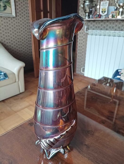 Wazon Carnival glass, iryzowany vintage