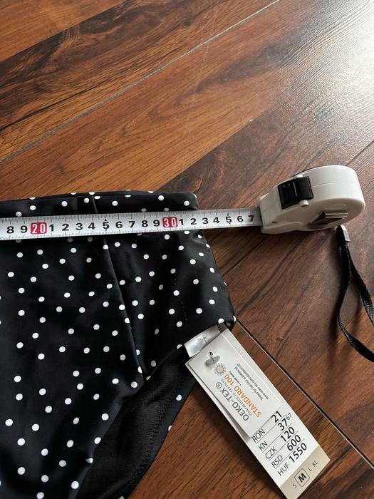 Majtki kąpielowe z wysokim stanem czarne w kropki pepco m