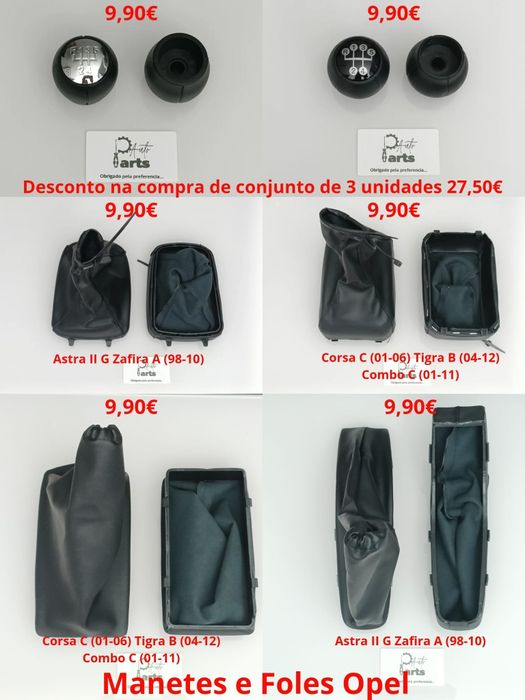 Manete (moca) + foles travão e manete para Opel