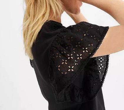 B.P.C t-shirt czarny z koronką r.40/42