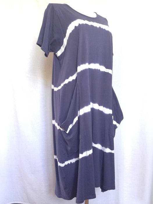 Sukienka letnia r. 4XL/48 fioletowa Bawełna 100% stan bdb