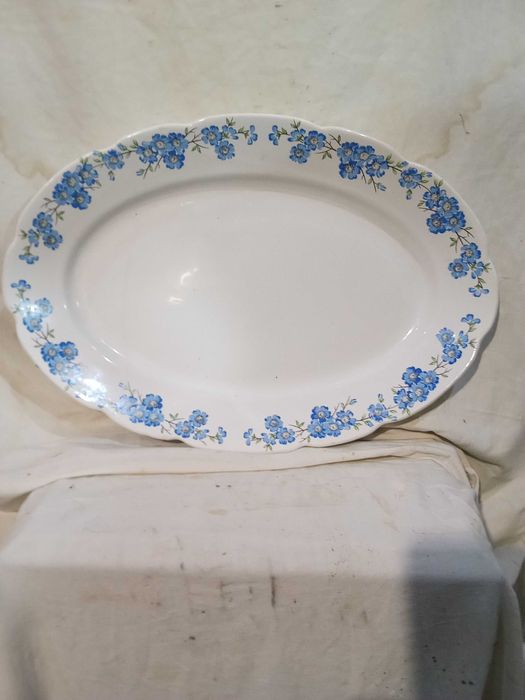 Travessa louça em tons azuis e branco