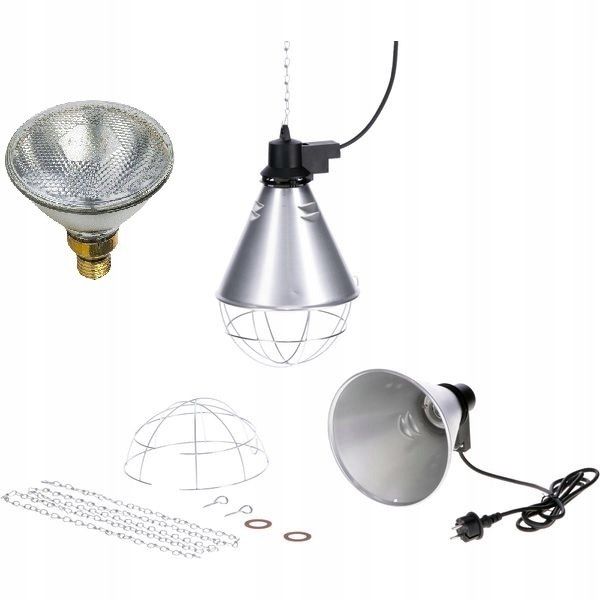 Oprawa promiennika z przełącznikiem + Promiennik PAR 175W BIAŁY