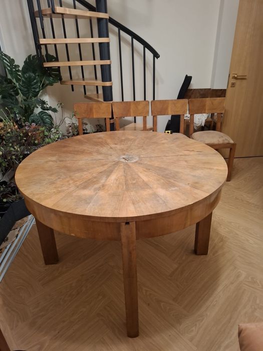 Okragly stol drewno fornir
