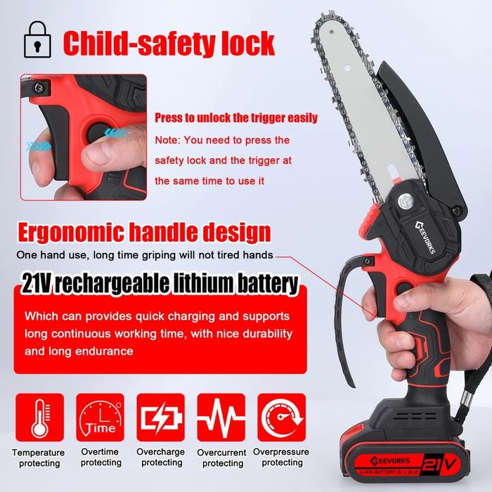 Tesoura poda e motosserra 2x bateria