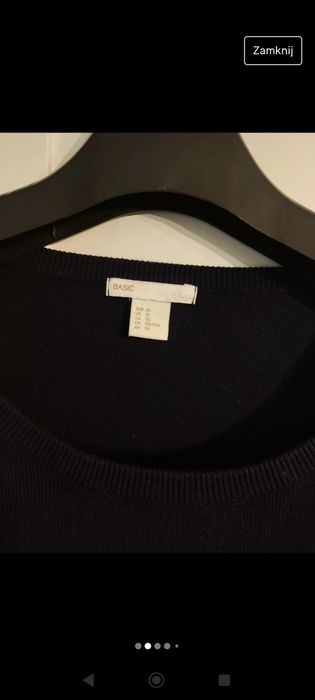 Granatowy sweter H&M Basic r. XL 42/44
