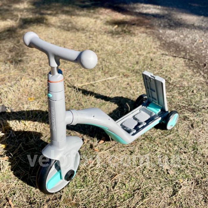 Самокат дитячий 3в1 Best Scooter, самокат-велобіг-велосипед, світло, 8 мелодій