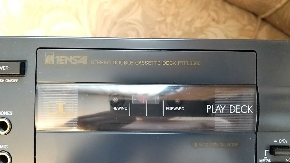 leitor TENSAI Stereo Double Cassete Tape Deck PTFL3500