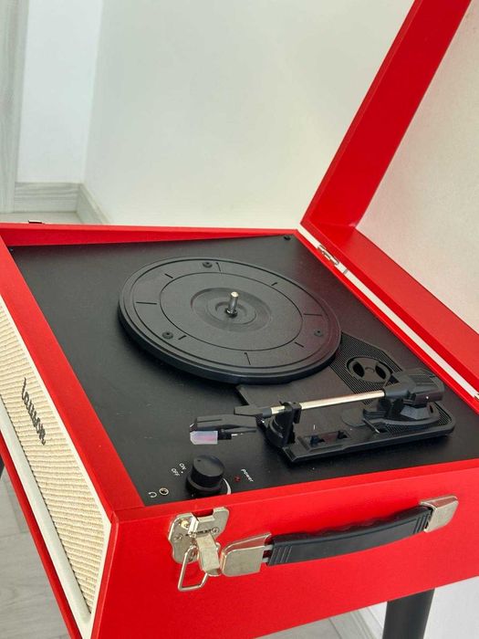 Gira-discos Lauson retro com Bluetooth – móvel vermelho