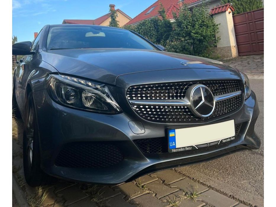 Mercedes C-сlass W205 Решітка Diamond Silver 2018+, без камери