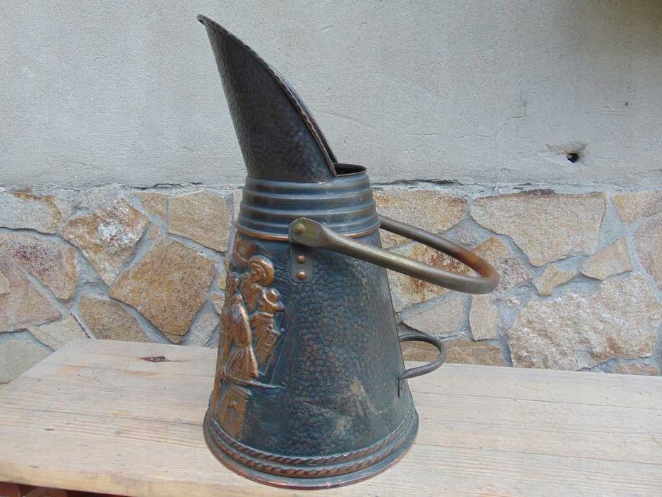 Mosiężny pojemnik na parasole,drewno itp.vintage z lat 70