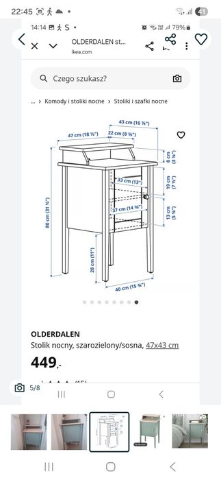 Szafka nocna ikea olderdalen