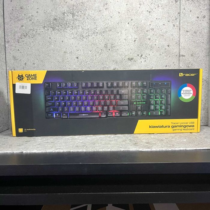 Klawiatura Gamingowa | Tracer Gamezone Loccar USB | Podświetlenie LED (3 Strefy / 3 Kolory) | Pudełko