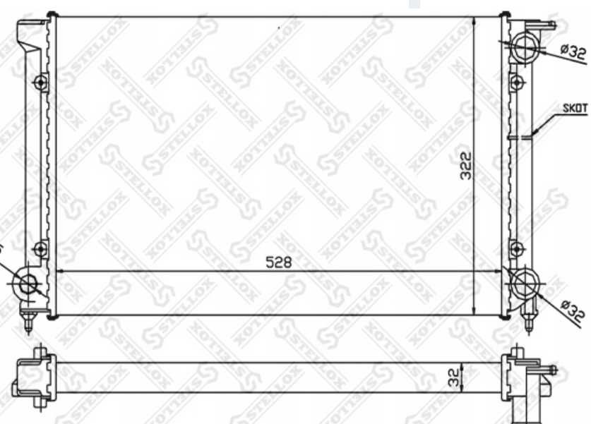 chłodnica wody Aluminiowa Volkswagen Golf 1/ 2 Golf cabrio 1/2 Jetta Caddy Scirocco 1/2  Gruba W-WA