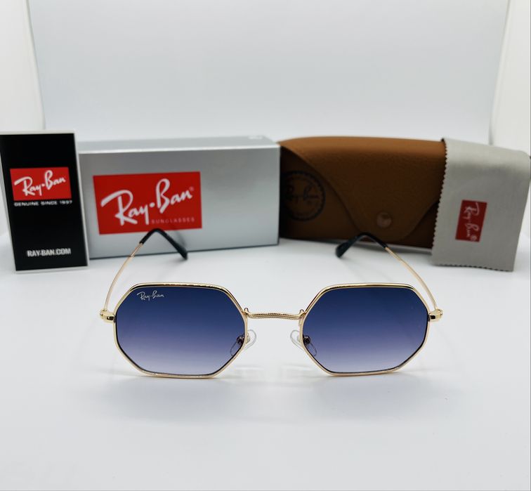 Солнцезащитные очки Ray Ban Octagonal 3556 Gold|Blue Gradient