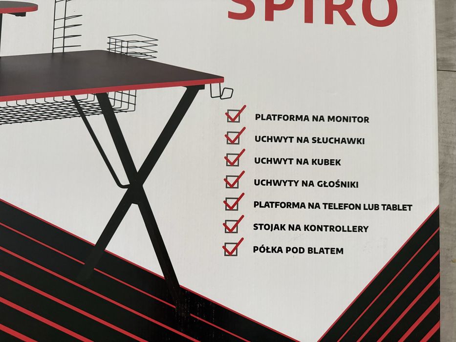 Nowe biurko gamingowe SPIRO 115x60 dla dzieci i mlodziezy