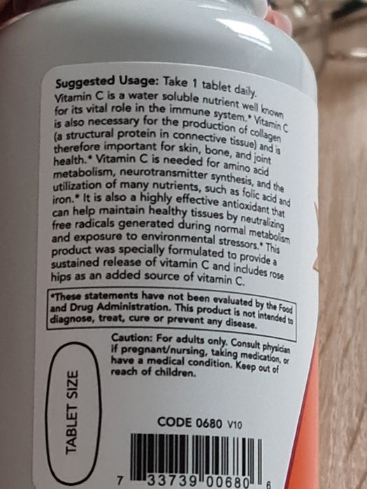 Witamina C, 1000 mg, Now Foods, z USA