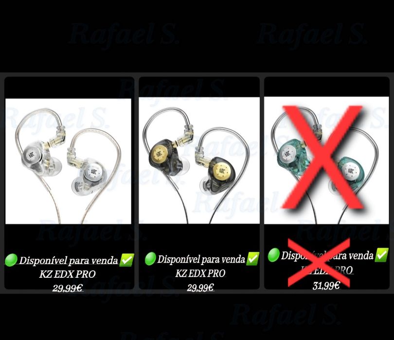 Fone Kz In- Ear EDX PRO  Novo.