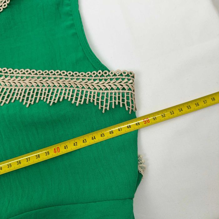 Blusa Made In Italy Verde Esmeralda com Renda M Boho