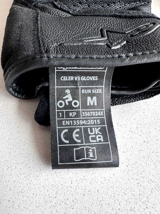 Luvas Alpinestars Celer V3 Pretas com Proteções - Como novas