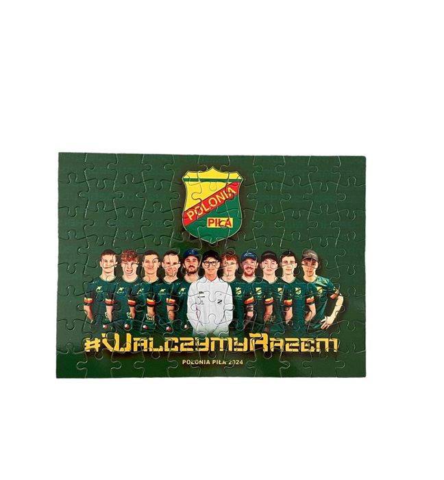 Puzzle dla dzieci drużyny z herbem POLONII PIŁA z Hansem Nielsenem