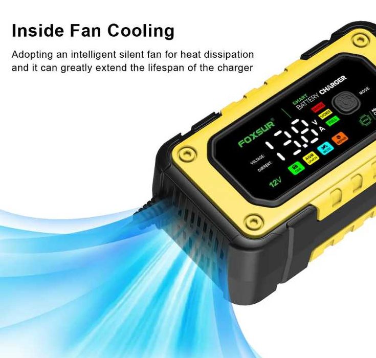 універсальний зарядний пристрій NEW FOXSUR 12V 7A  заряджає LiFePO4...