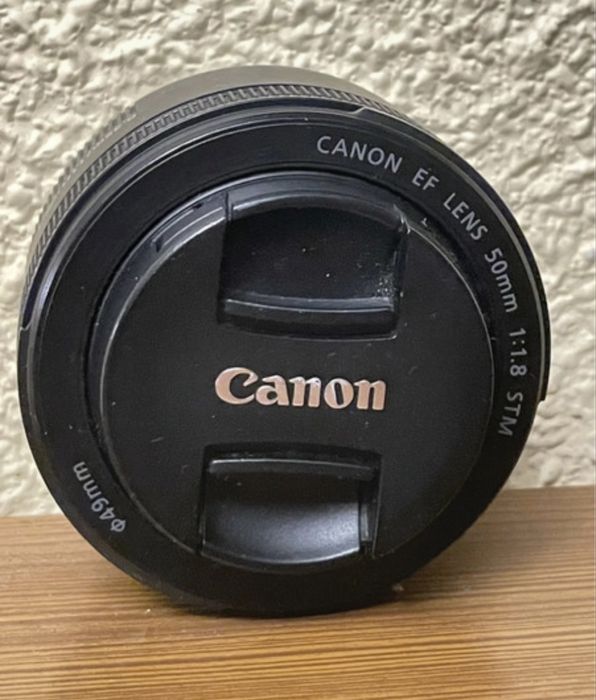 Lente canon ef 50mm stm com bolsa e pouco uso