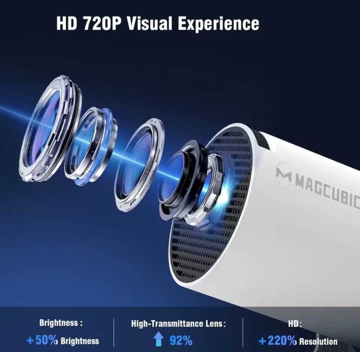 Projektor LED Magcubic HY300 PRO+ Smart 4K Ultra HD Android WiFi szary