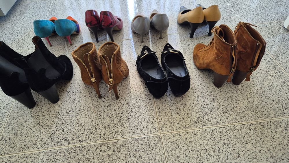 Lote sapatos e botas senhora 36 e 37 usados