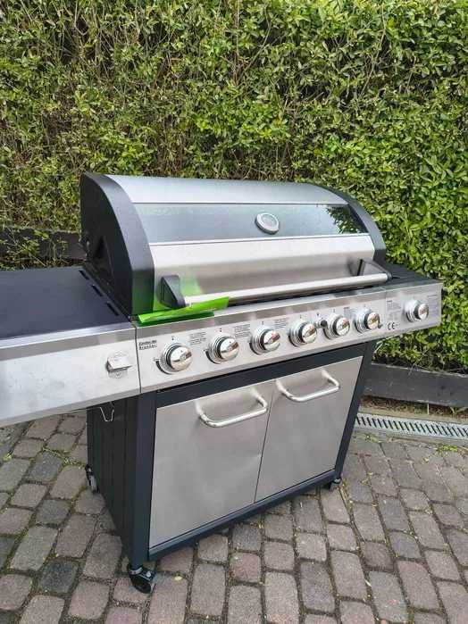 GRILL Gazowy EL FUEGO LONG BEACH 6+1 ŻELIWO z szybą solidny Nowy !