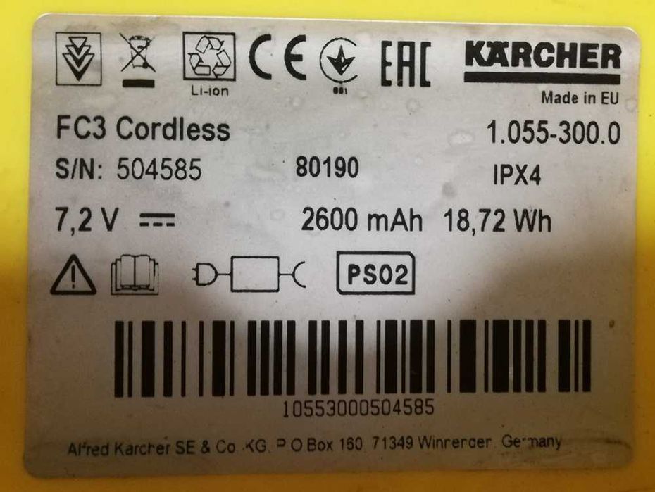 mop akumulatorowy Karcher FC3 sprawny