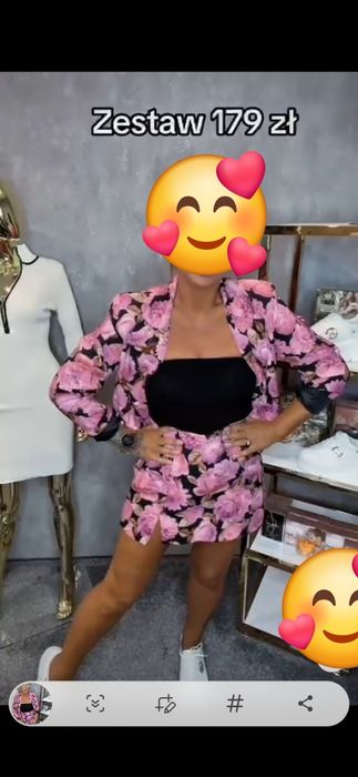 Komplet spodnica spodenki z marynarką