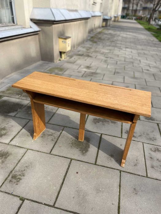 Konsola rustykalna, ławka szkolna drewniana