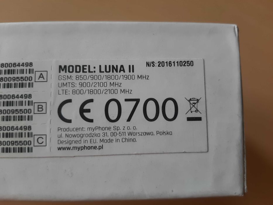 Smartfon myPhone Luna II 5,7'' 16/2GB 2400mAh DUAL SIM uszkodzony LCD