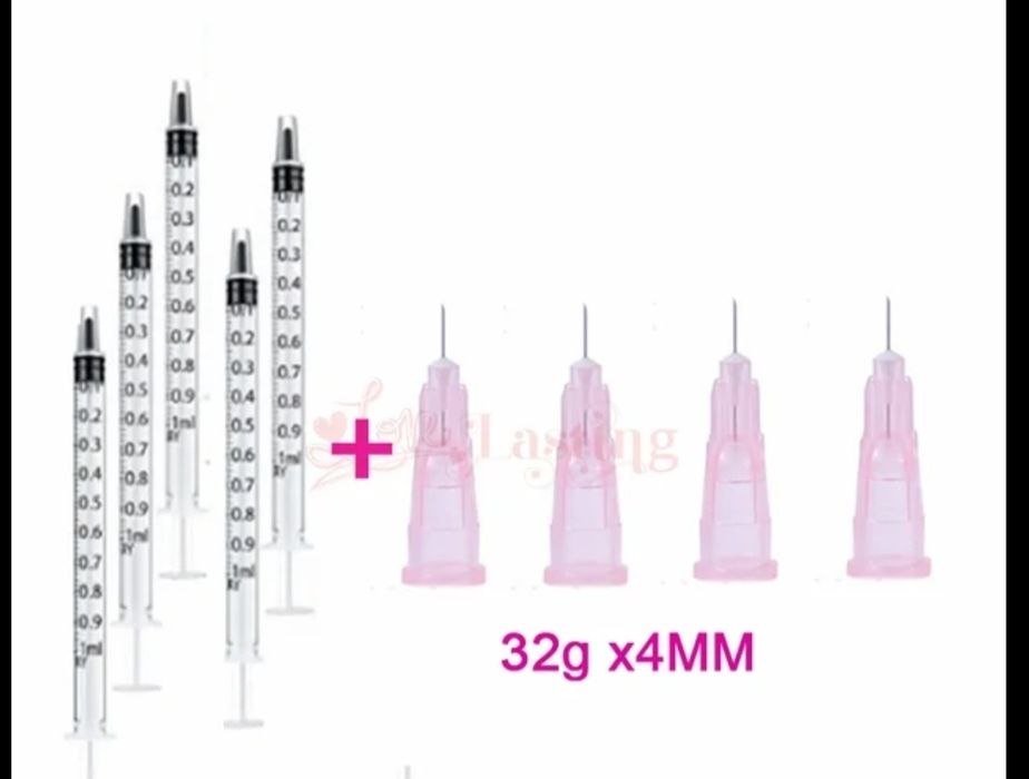 100 Seringas descartáveis mesoterapia 1ml + 32g 4mm