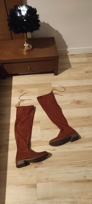 2 pary długich kozaków zamsz rozmiar 36