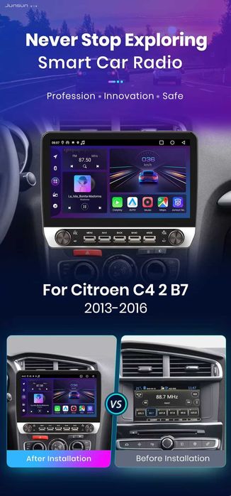 Rádio Android Citroen C4L DS4 de 2012-17 CARPLAY WIFI GPS 2/32GB novo