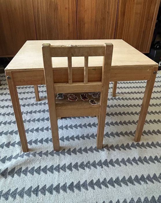 LÄTT Mesa p/criança c/1 cadeira, pinho USADO