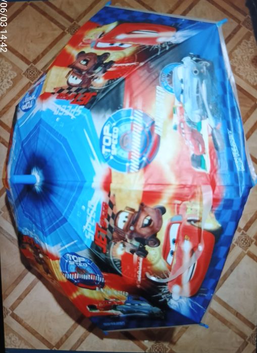 Зонтик детский, с тачками