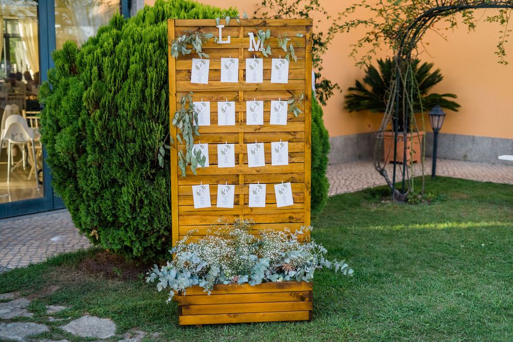 Wedding seating plan ou floreira