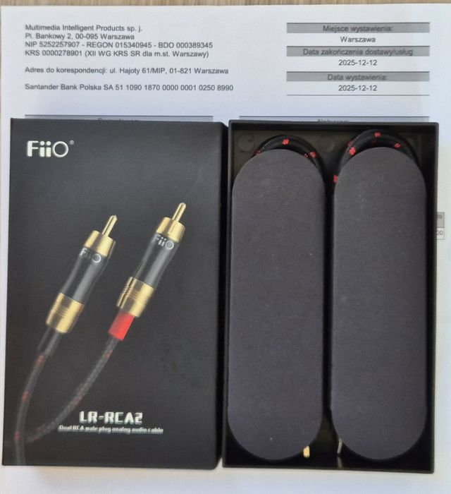 Kabel FiiO LR-RCA2 50cm RCA stereo interconnect gwarancja