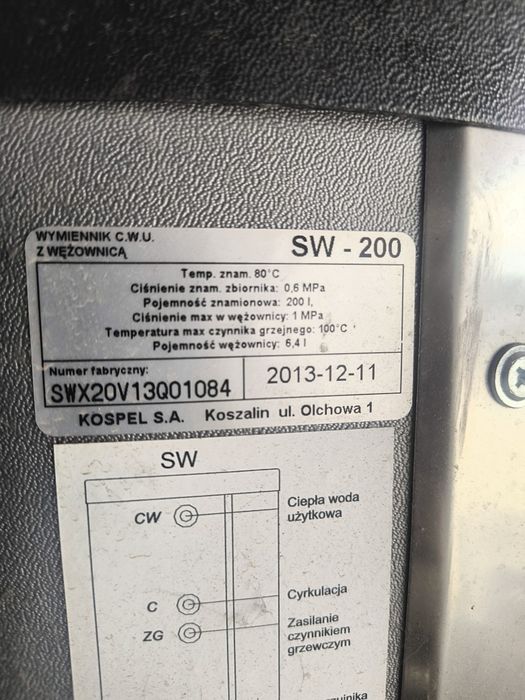 Boiler z wężownicą