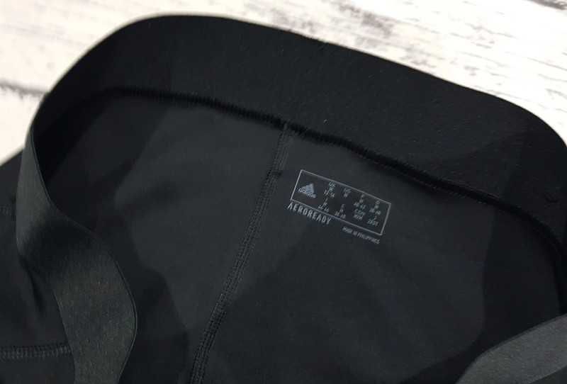 Adidas * aeroready * legginsy * nadruk * czarne * damskie * idealne M