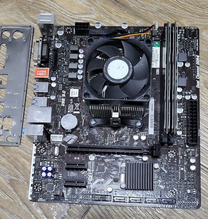 Комплект  Ryzen 5 1400+Biostar  B350ET +16gb ddr4+Куллер  Socket AM4