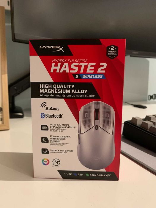 HyperX Pulsefire Haste 2S NOVO/SELADO