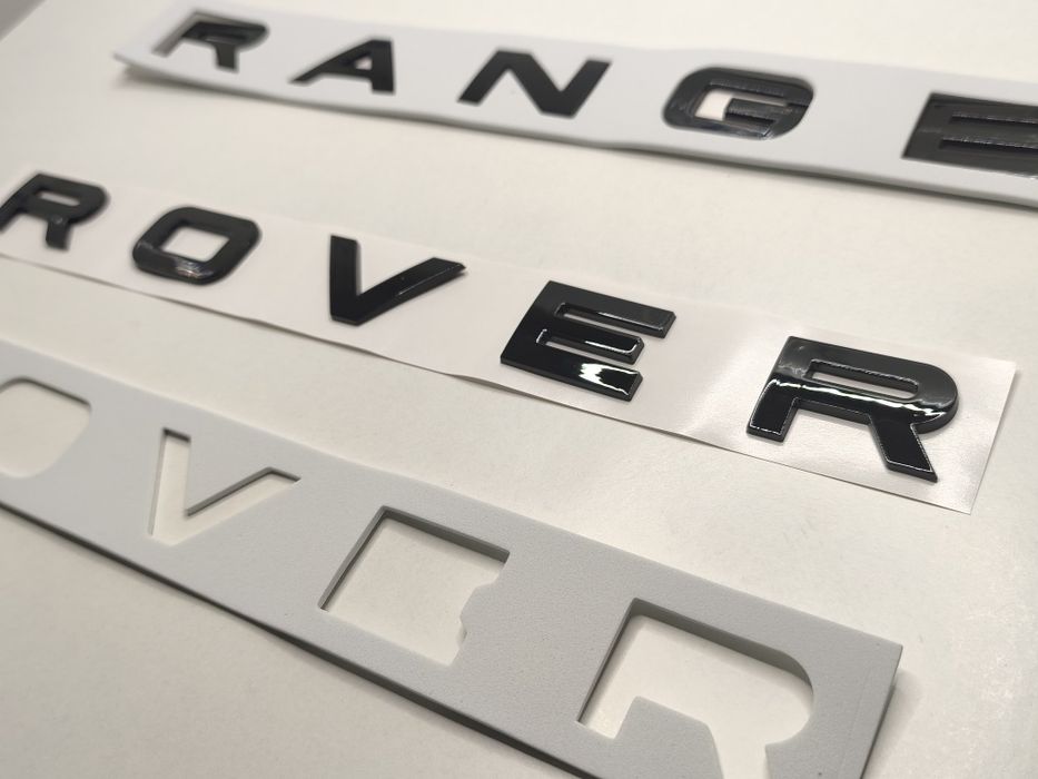 Emblema Letras Range Rover Capô Mala Símbolo Legenda Preto Brilhante Fosco Evoque Vogue Sport Velar Novo